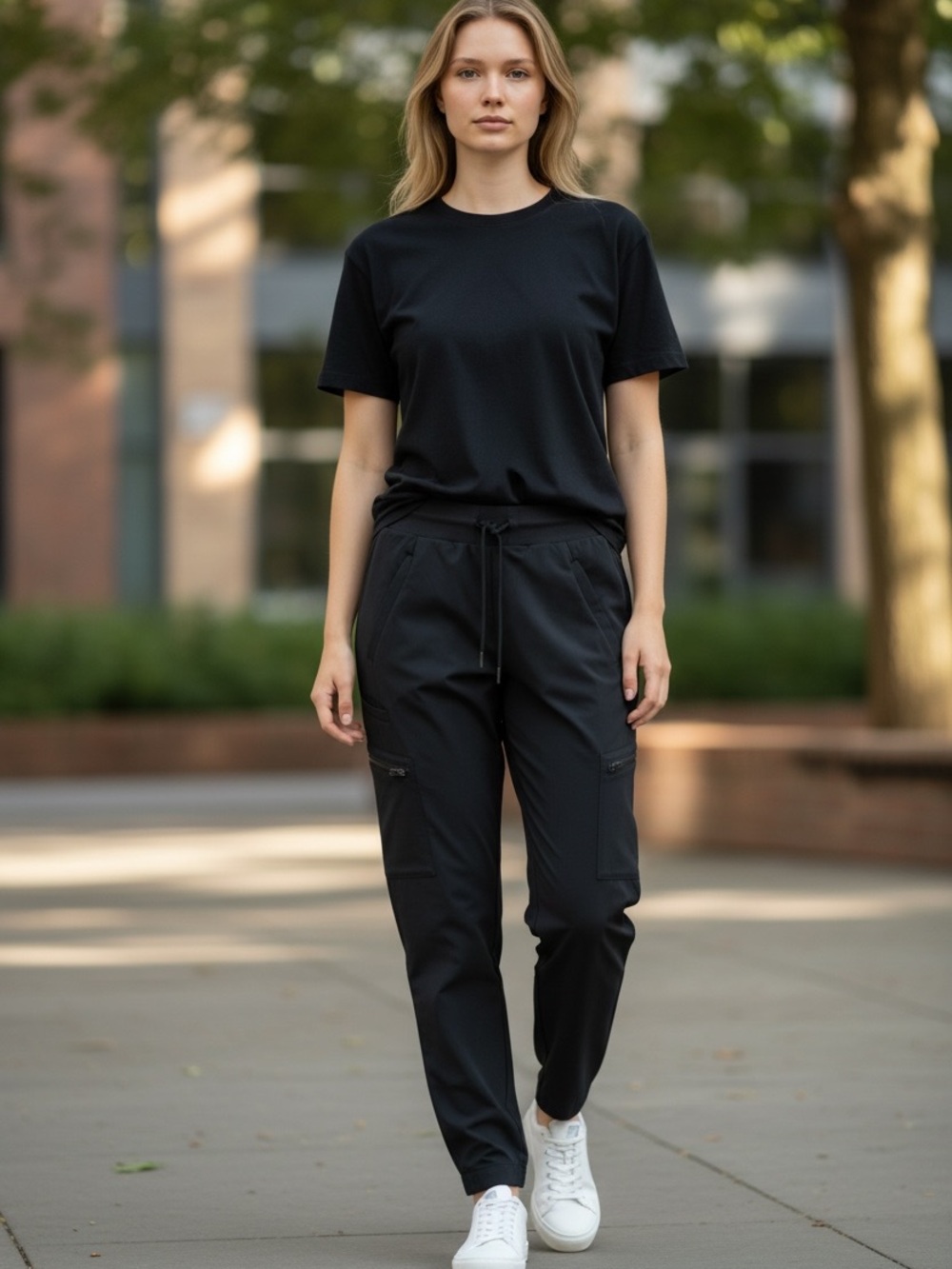 Athleta Venture Pant Black Jogger | Size 0 | Stretch Travel Utility Cargo Pant